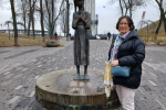 Pauline at Holodomor memorial in Kyiv