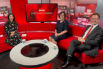 Pauline on set of BBC Politics East Midlands