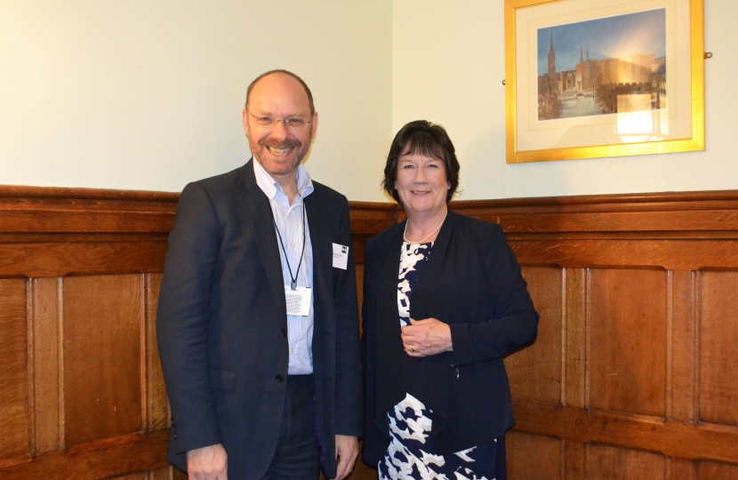 Pauline Latham OBE MP with Guest Speaker Professor Stephen Roper