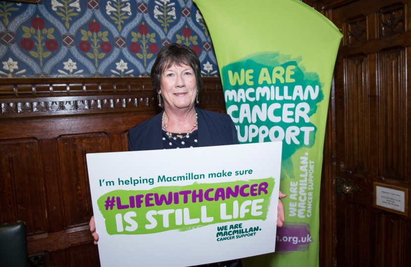 Pauline Latham OBE MP at Macmillan Coffee Morning 