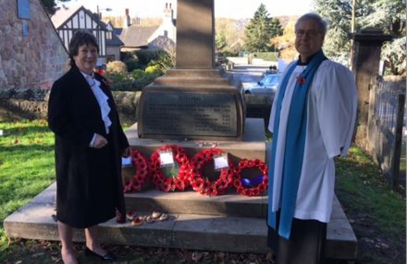 Pauline Latham OBE MP attends Remembrance Service at Breadsall Church 