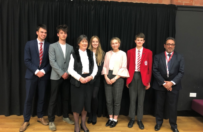 Pauline Latham OBE MP meets with 15-18 yr olds at Ockbrook School