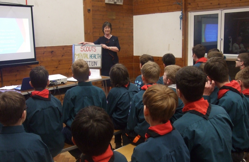 Pauline Latham OBE MP visits Duffield Scouts at their Scout Hut 