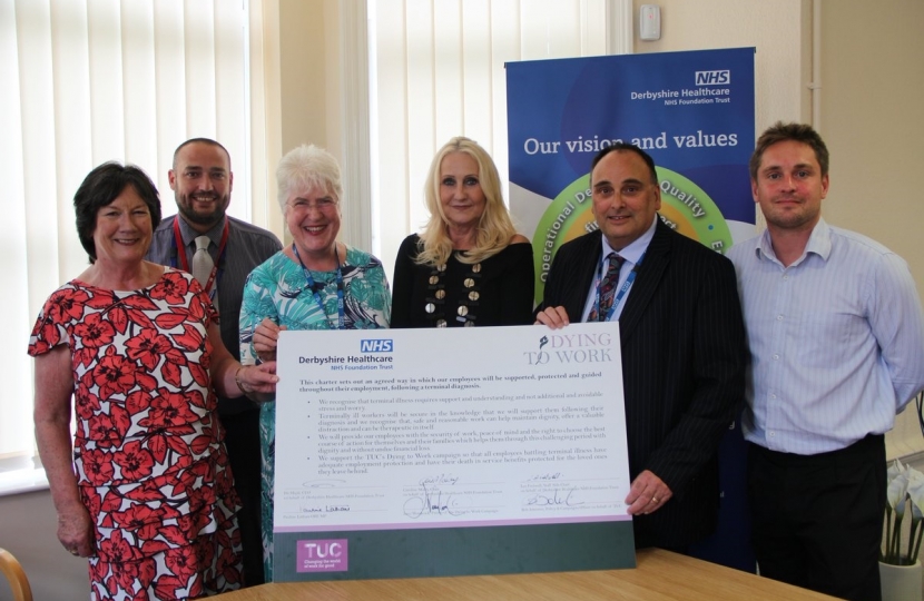 Derbyshire Healthcare NHS Foundation Trust sign Dying to Work Charter