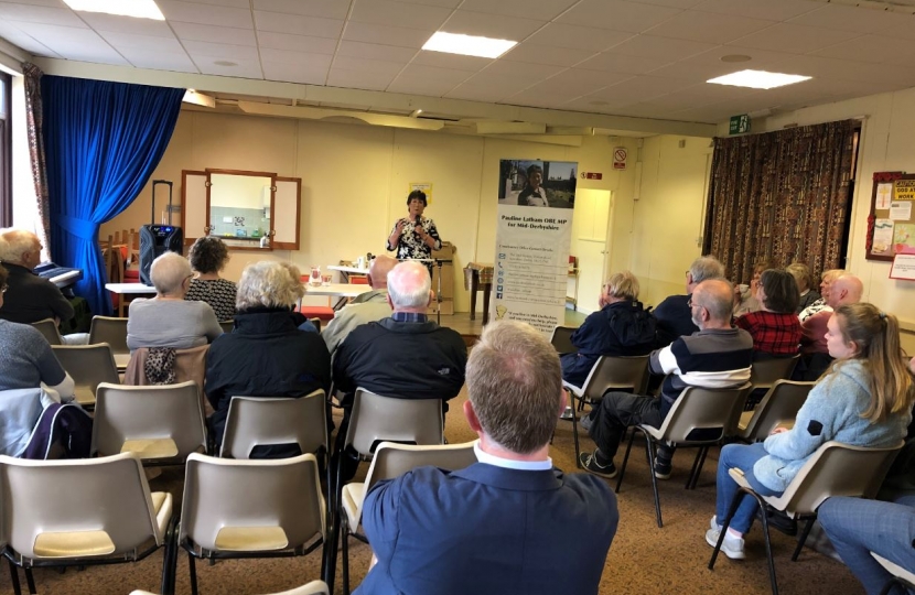 Pauline Latham OBE MP holds a Meet Your MP session in West Hallam