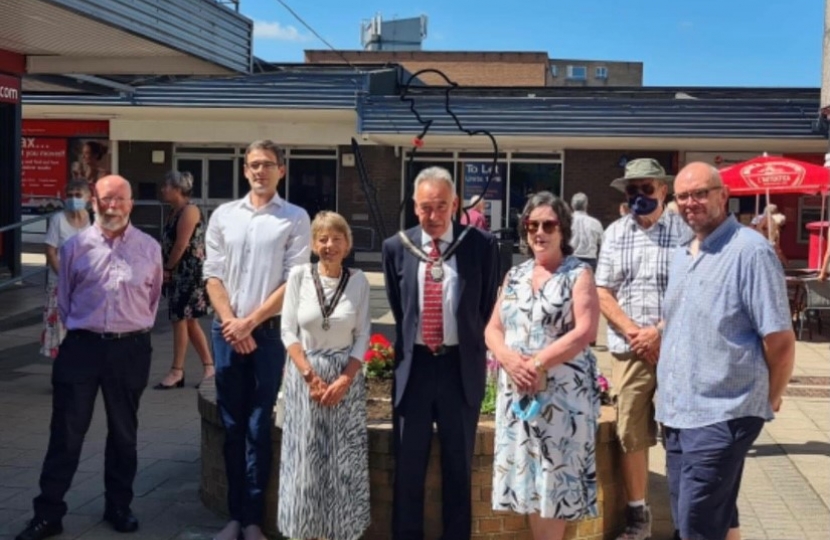 Pauline pictured with the Deputy Major, Councillor Alan Grimadell, his wife and local Allestree Councillors.