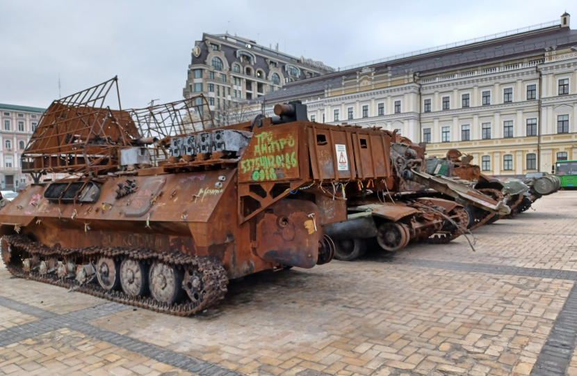 Russian military equipment seized in Kyiv