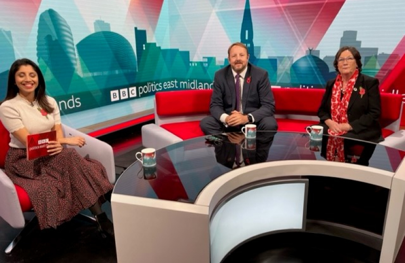 Pauline appearing on BBC Politics East Midlands