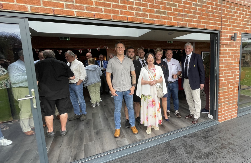 Pauline at Belper Rugby Club's new extension opening
