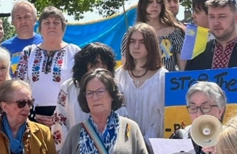 Pauline at a Ukrainian rally in Derby
