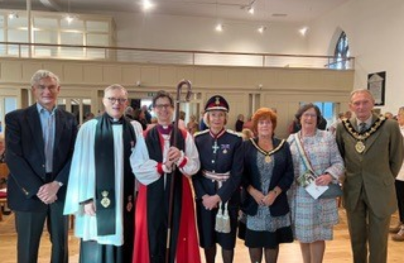 Pauline Latham OBE attending reopening service of All Saints Church Ockbrook