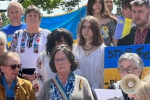 Pauline Latham OBE MP attending Ukrainian rally