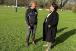 Pauline Latham OBE MP meets Belper Rugby Club chair Jackie Dyer