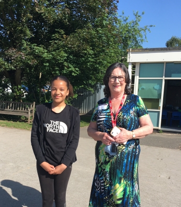 Pauline pictured with Angeline, Year 6, Lawn Primary School.