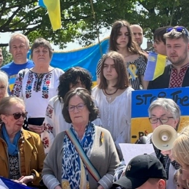 Pauline at a Ukrainian rally in Derby