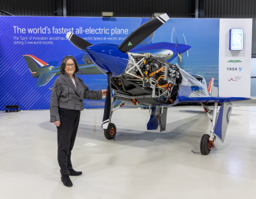 Pauline with Rolls-Royce's Spirit of Innovation plane