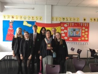 Pauline with winners of Derby City Debate competition