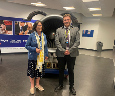 Pauline Latham OBE MP at visit to UTC Derby